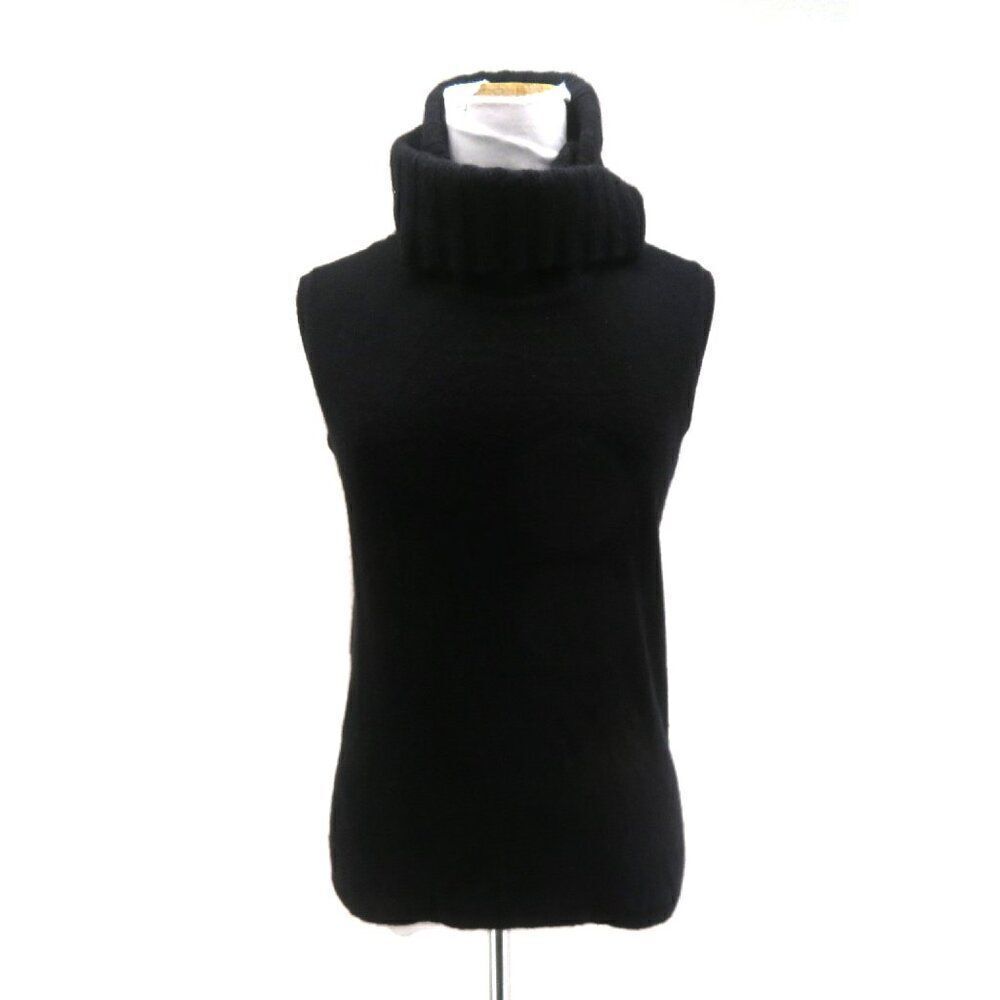 Chanel 100% Cashmere Black Sleeveless Turtleneck Sweater – Size 42